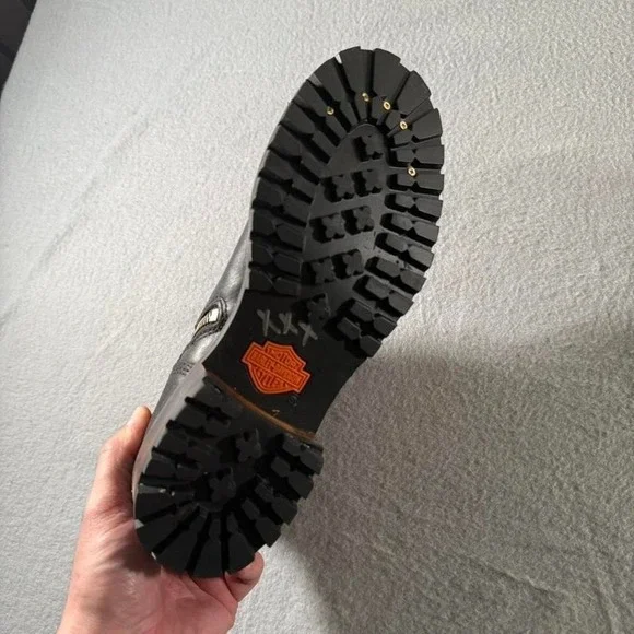 Women's Harley Davidson Black Leather Buckle Motorcycle Boots Biker Grunge 7 - Picture 5 of 7